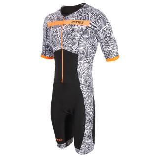 Krótki strój triathlonowy Zone3 Activate+ Kona Speed Full Zip Trisuit